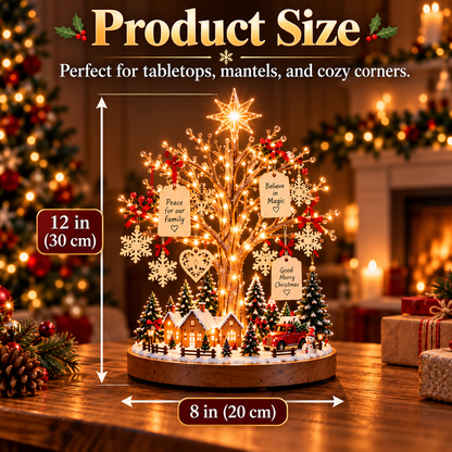 🎄✨ Christmas Wishing Tree™ – DIY Lighted Christmas Village Kit with Family Wish Tags