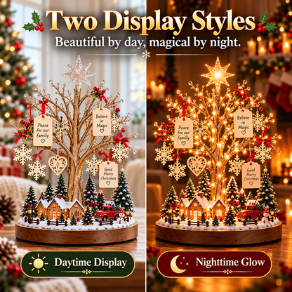 🎄✨ Christmas Wishing Tree™ – DIY Lighted Christmas Village Kit with Family Wish Tags