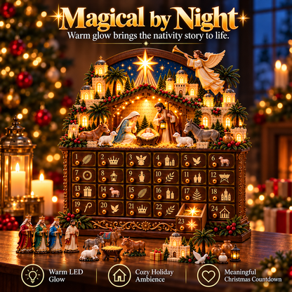 ✝️🎄 24 Days to Bethlehem™ – Lighted Nativity Advent Calendar | Build the Christmas Story, One Day at a Time