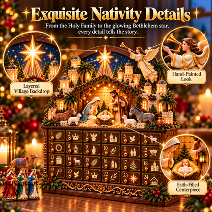 ✝️🎄 24 Days to Bethlehem™ – Lighted Nativity Advent Calendar | Build the Christmas Story, One Day at a Time