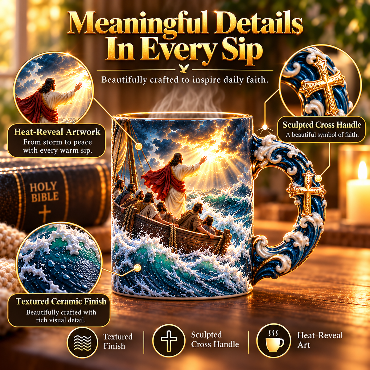 ✝️☕ From Storm to Peace™ – Heat-Reveal Jesus Mug | Watch Hope Appear with Every Hot Pour