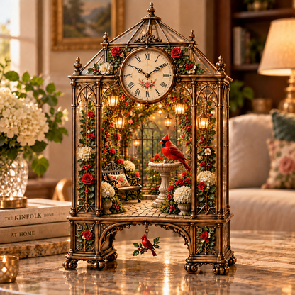 🌿 Secret Garden Timekeeper™ – Lighted Botanical Tabletop Clock Collection