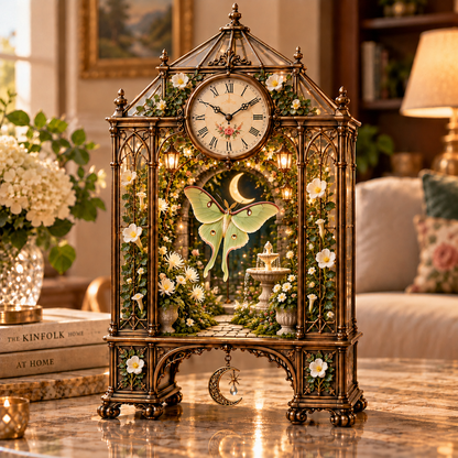 🌿 Secret Garden Timekeeper™ – Lighted Botanical Tabletop Clock Collection