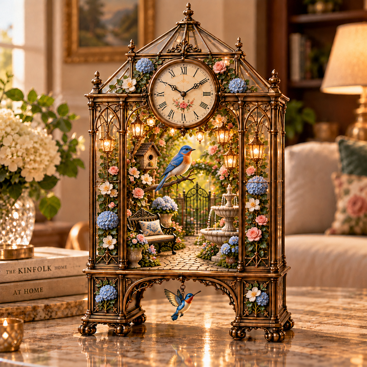 🌿 Secret Garden Timekeeper™ – Lighted Botanical Tabletop Clock Collection