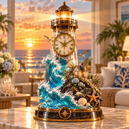 🌊 Coastal Timekeeper™ – Illuminated Lighthouse & Sailboat Clock Collection