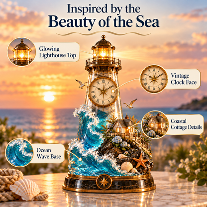 🌊 Coastal Timekeeper™ – Illuminated Lighthouse & Sailboat Clock Collection
