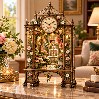 🌿 Secret Garden Timekeeper™ – Lighted Botanical Tabletop Clock Collection