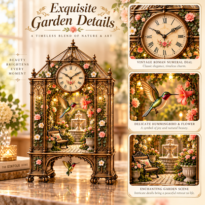 🌿 Secret Garden Timekeeper™ – Lighted Botanical Tabletop Clock Collection
