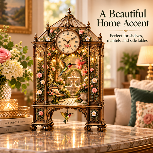 🌿 Secret Garden Timekeeper™ – Lighted Botanical Tabletop Clock Collection