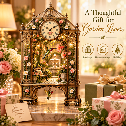 🌿 Secret Garden Timekeeper™ – Lighted Botanical Tabletop Clock Collection