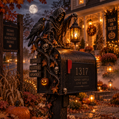 🎃 Haunted Mailbox Guardians™ – Lighted Halloween Mailbox Topper Collection