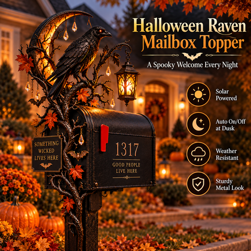 🎃 Haunted Mailbox Guardians™ – Lighted Halloween Mailbox Topper Collection
