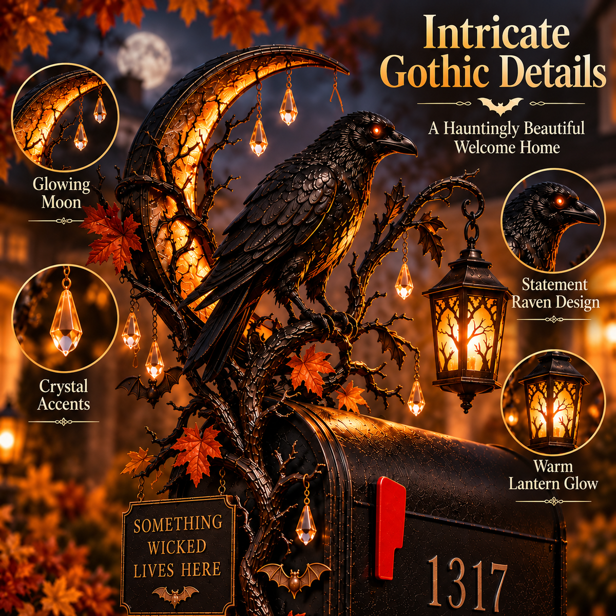 🎃 Haunted Mailbox Guardians™ – Lighted Halloween Mailbox Topper Collection