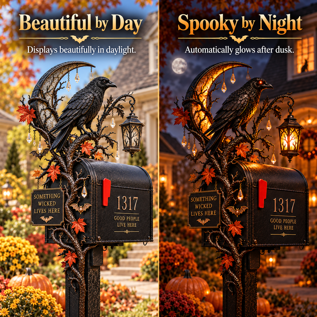 🎃 Haunted Mailbox Guardians™ – Lighted Halloween Mailbox Topper Collection