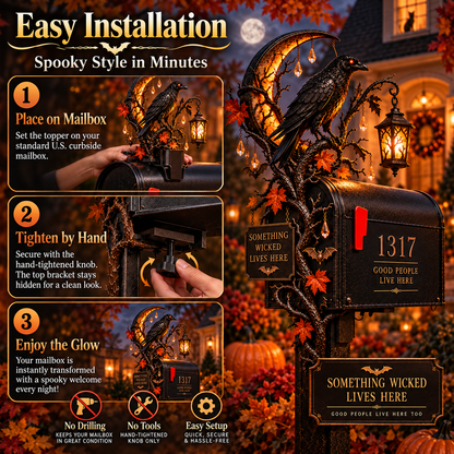 🎃 Haunted Mailbox Guardians™ – Lighted Halloween Mailbox Topper Collection
