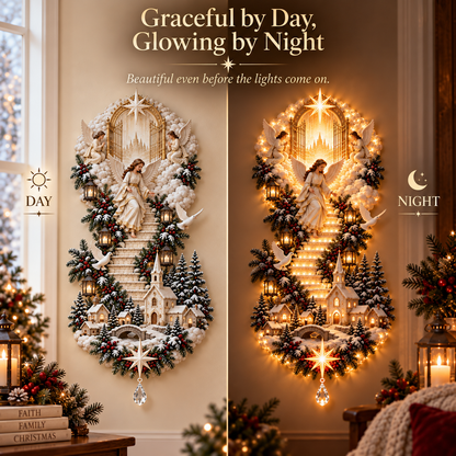 ✝️ Heaven’s Path™ – Illuminated Jesus & Nativity Stairway Christmas Wall Light