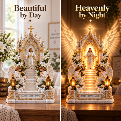 ✨ Heaven Opens™ – Step-by-Step Illuminated Jesus Stairway | Faith, Hope & Love