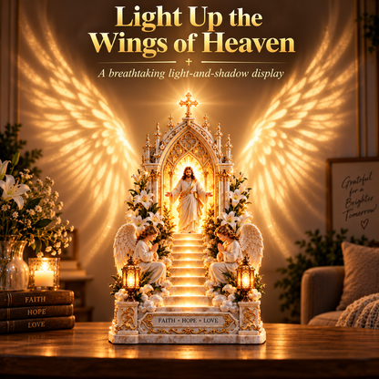 ✨ Heaven Opens™ – Step-by-Step Illuminated Jesus Stairway | Faith, Hope & Love