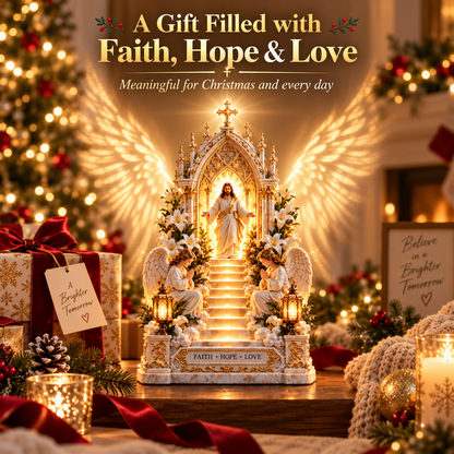 ✨ Heaven Opens™ – Step-by-Step Illuminated Jesus Stairway | Faith, Hope & Love