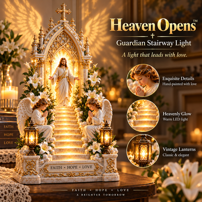✨ Heaven Opens™ – Step-by-Step Illuminated Jesus Stairway | Faith, Hope & Love