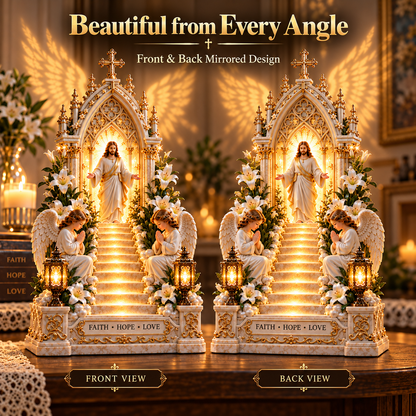 ✨ Heaven Opens™ – Step-by-Step Illuminated Jesus Stairway | Faith, Hope & Love
