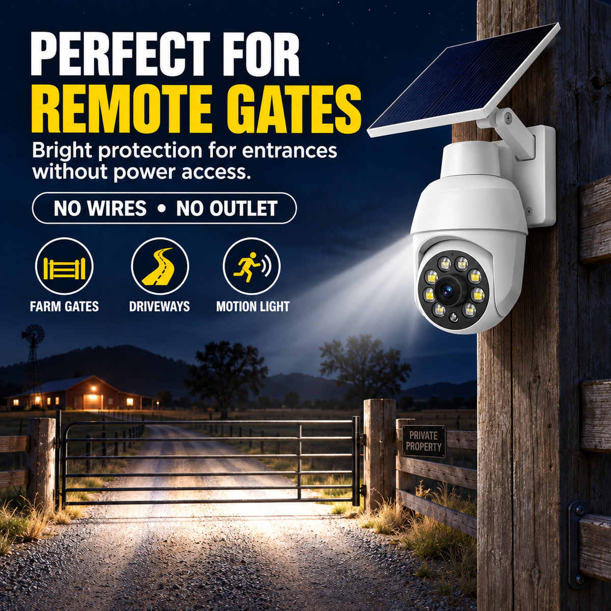 ⏰Final 6 Hours Sale 50% OFF🔥 - Solar-Powered Simulated Surveillance Camera Street Light