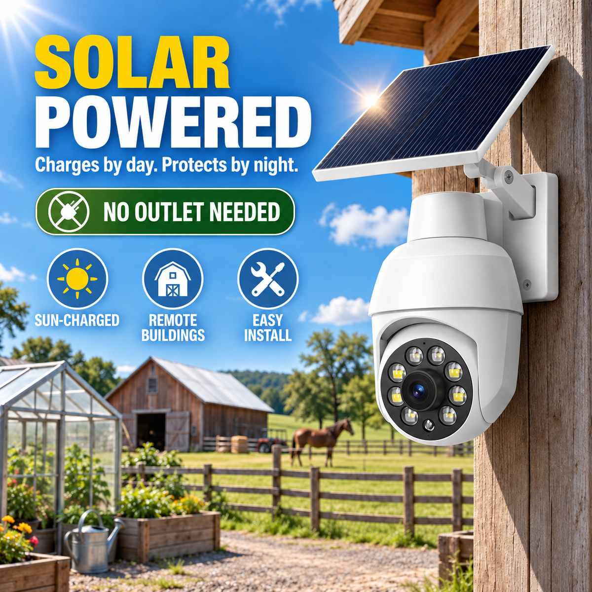 ⏰Final 6 Hours Sale 50% OFF🔥 - Solar-Powered Simulated Surveillance Camera Street Light