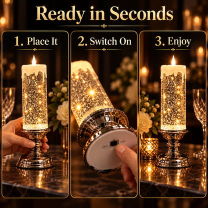 🔥😍✨Last Day 90% OFF✨ Enchanted Glow Flameless Candle Lamp – Sparkling Home Décor 🕯️