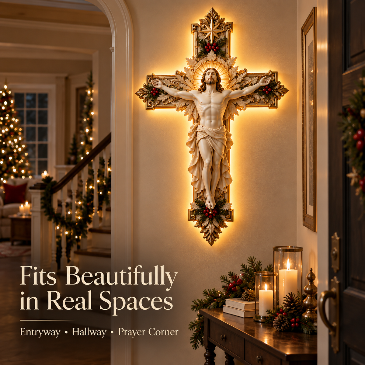 ✨ Holy Light Cross™ – Christmas Blessing Collection | Faith, Love & Protection for Your Home