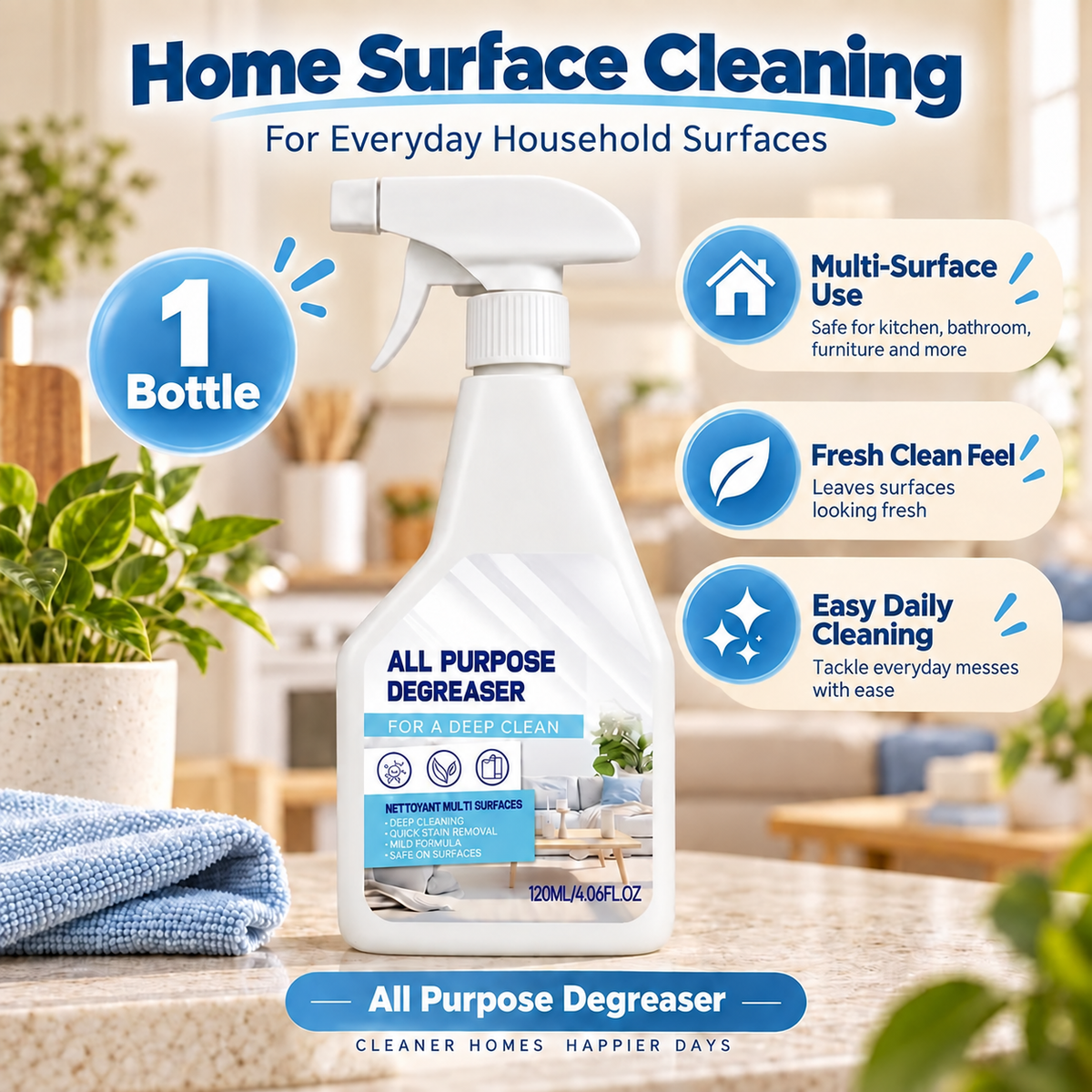 🧽 Whole Home Cleaning Bundle – 3-Bottle Set for Kitchen, Bathroom & More ✨