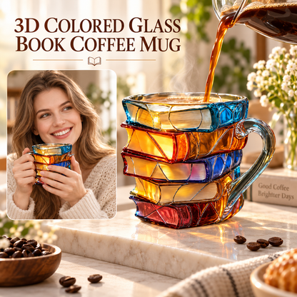 📚 StoryStack™ Book Lover Mug – Colorful Stacked-Book Coffee Cup