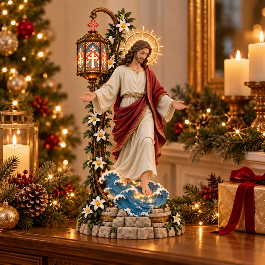 ✝️Walk by Faith™ Illuminated Jesus Walking on Water Sculpture