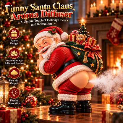 🎅💨 Cheeky Santa™ – Funny Christmas Mist Diffuser & Warm LED Night Light | 3 Lighting Modes