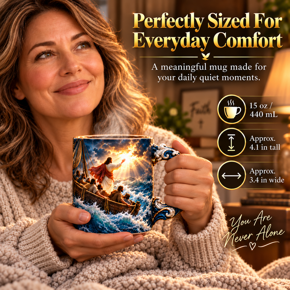 ✝️☕ From Storm to Peace™ – Heat-Reveal Jesus Mug | Watch Hope Appear with Every Hot Pour