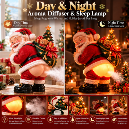 🎅💨 Cheeky Santa™ – Funny Christmas Mist Diffuser & Warm LED Night Light | 3 Lighting Modes