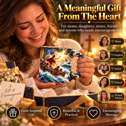 ✝️☕ From Storm to Peace™ – Heat-Reveal Jesus Mug | Watch Hope Appear with Every Hot Pour