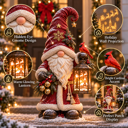 🎄✨ Christmas Gnome Lantern™ – Illuminated Winter Village Projection Decor
