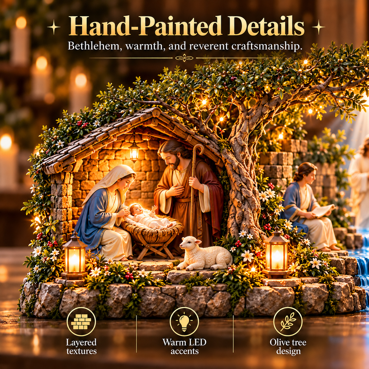 ✝️✨ The Journey of Jesus™ – Lighted 3D Biblical Story Centerpiece | Six Sacred Moments of Faith