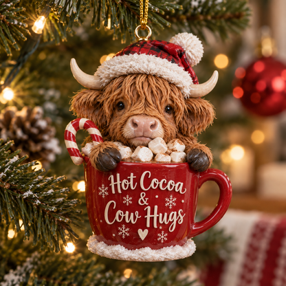 🎄🐮 Highland Hugs™ – Adorable Highland Cow Christmas Ornaments | 6 Festive Designs
