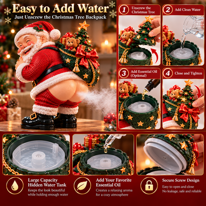 🎅💨 Cheeky Santa™ – Funny Christmas Mist Diffuser & Warm LED Night Light | 3 Lighting Modes
