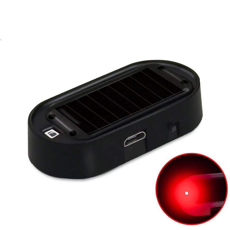 🚗🌞Solar Car Anti-Theft Light – solar + USB charged, auto-flashes at night. Realistic LED mimics active alarm – deters thieves without wiring. 🛡️