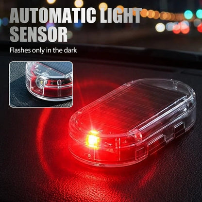 🚗🌞Solar Car Anti-Theft Light – solar + USB charged, auto-flashes at night. Realistic LED mimics active alarm – deters thieves without wiring. 🛡️