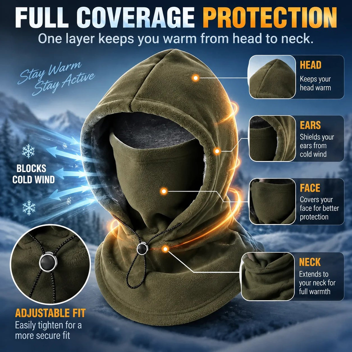 🥶 Fleece Balaclava Hood – Full Face & Neck Winter Protection for Outdoor Adventures(✨Buy 3 Free Shipping)