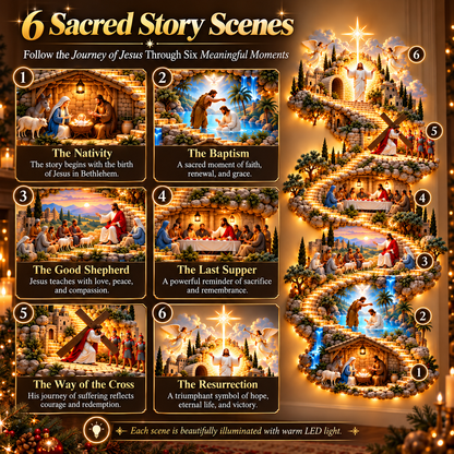 ✝️ The Journey of Jesus™ — Lighted 3D Biblical Story Wall Art