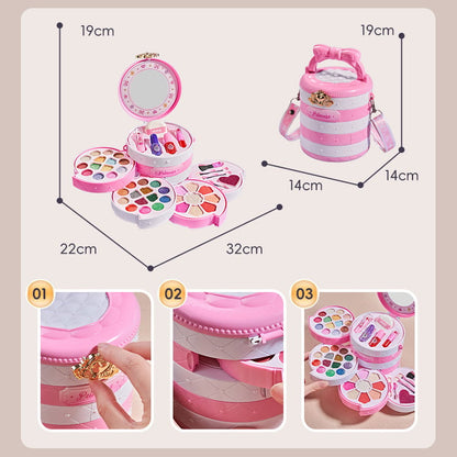 💯50% OFF !! ⏰ Washable Princess Makeup Set – Non‑irritating, trays & portable case 🎀