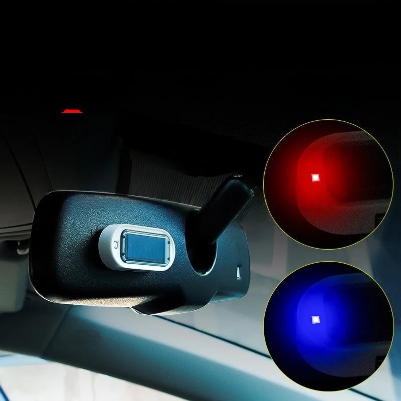 🚗🌞Solar Car Anti-Theft Light – solar + USB charged, auto-flashes at night. Realistic LED mimics active alarm – deters thieves without wiring. 🛡️
