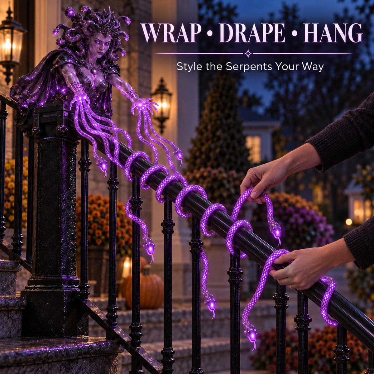 🐍 Medusa Queen Glowing Snake Railing Light