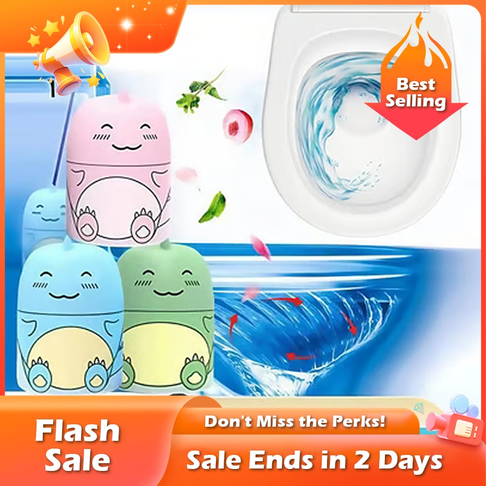Pastel dinosaur toilet cleaners helping maintain a clean fresh toilet