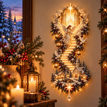 ✝️ Heaven’s Path™ – Illuminated Jesus & Nativity Stairway Christmas Wall Light