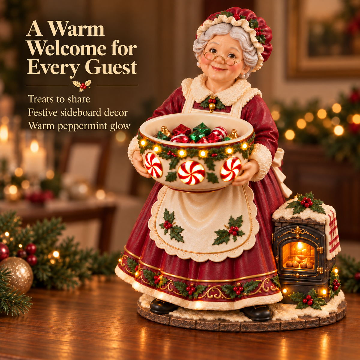 🎄 Christmas Sale ✨ Light-Up Christmas Candy Bowl – Charming Holiday Tabletop Decor & Gift 🎁